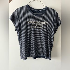 Abercrombie & fitch shirt, size Large, navy blue and gold.